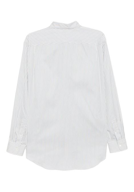 cotton silk stripe man white AURALEE | A25AS01CSWHITE STRIPE